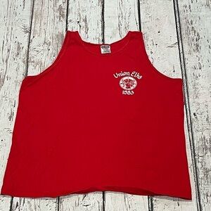 Vintage 1990s Union Elks Red Tank Top Tee Tshirt